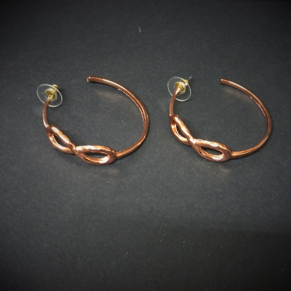 Copper Infinity Hoop Earrings
